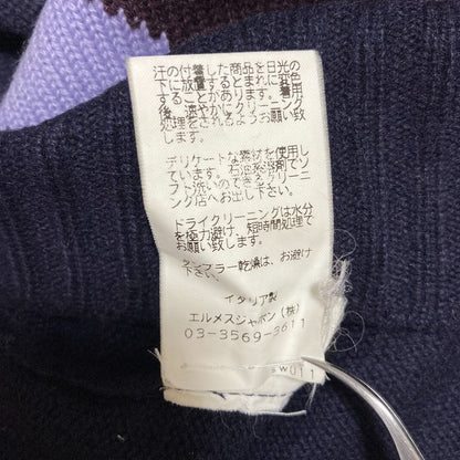 Hermes Cashmere Neck Cardigan XL Navy — view 8