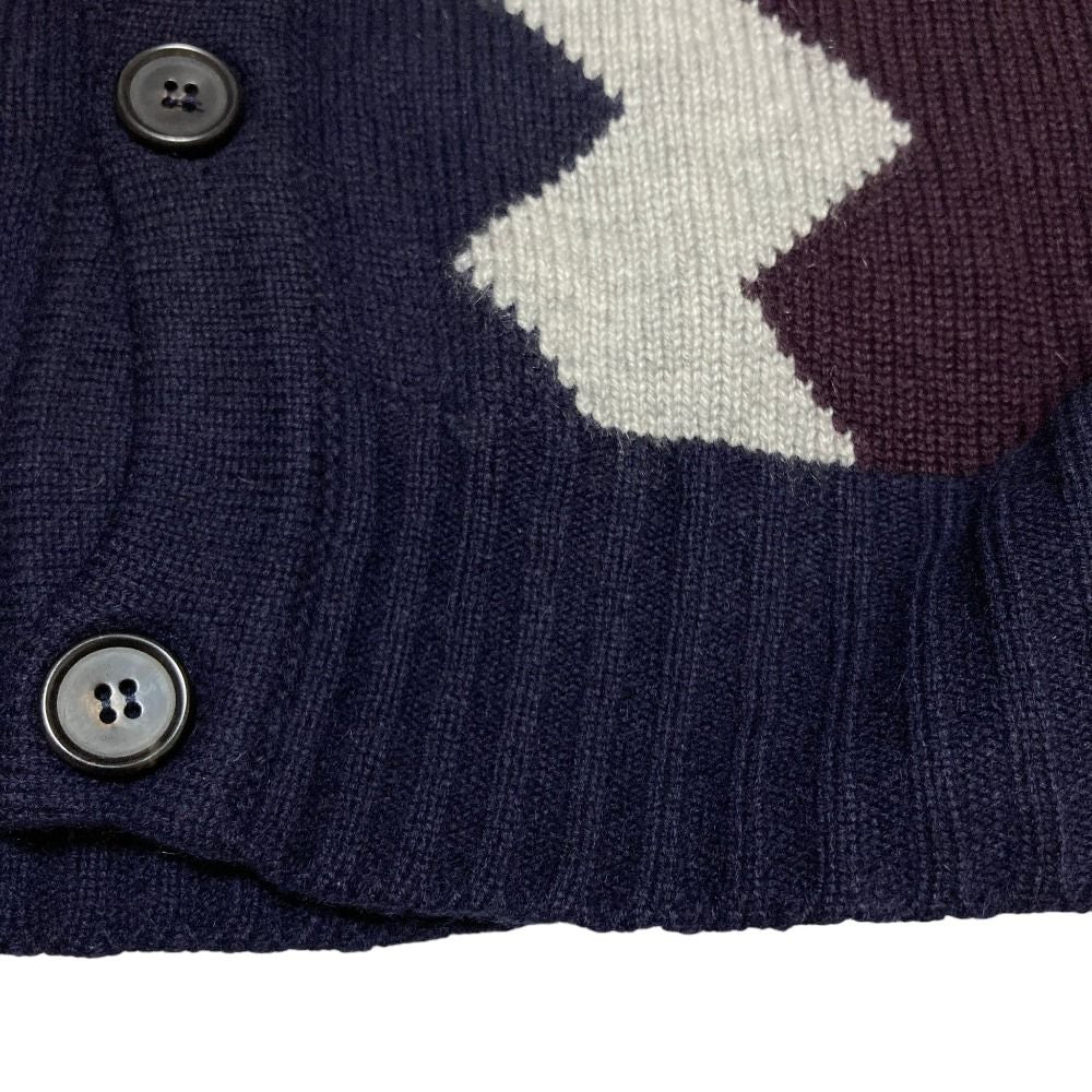 Hermes Cashmere Neck Cardigan XL Navy — view 9