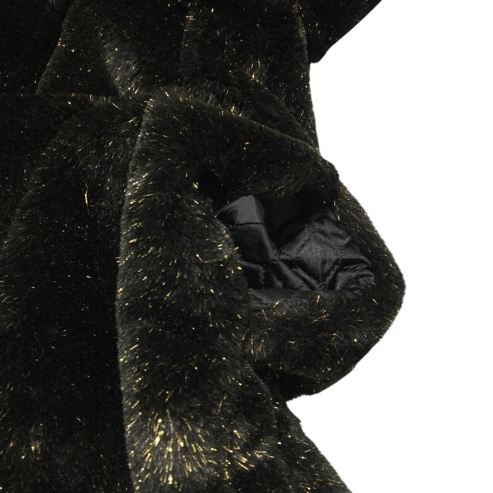 Dior Pret a Porter Lame Boa Coat 9 Black — view 4