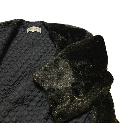Dior Pret a Porter Lame Boa Coat 9 Black — view 3