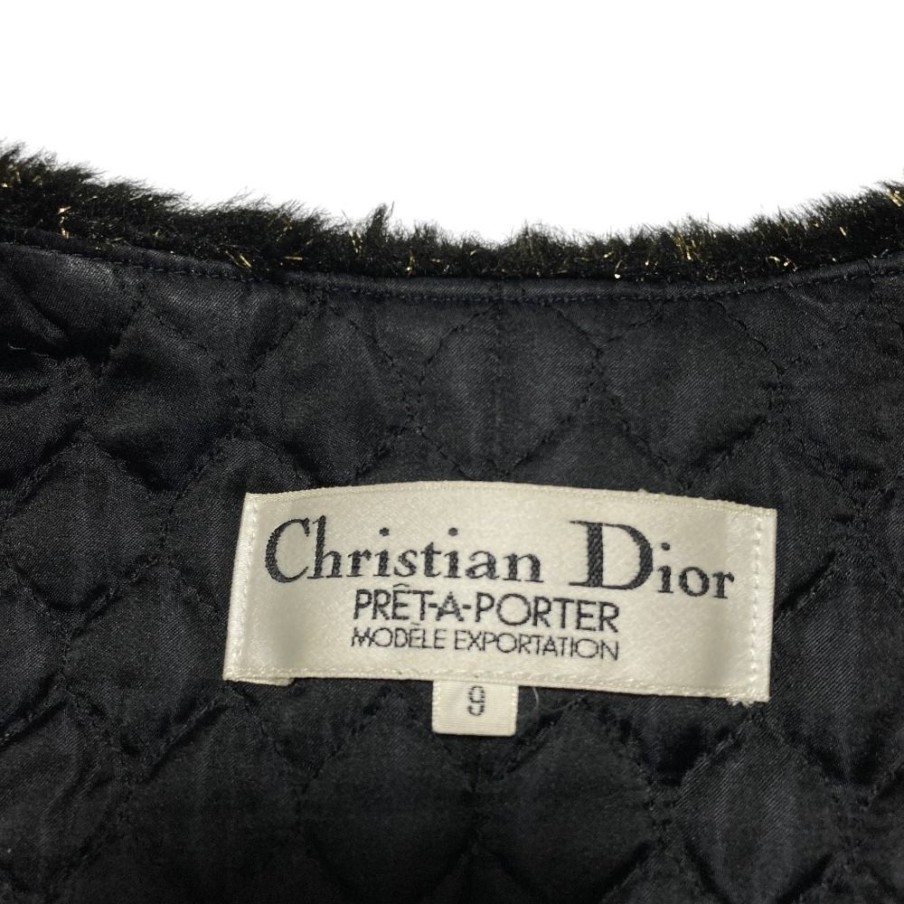 Dior Pret a Porter Lame Boa Coat 9 Black — view 5
