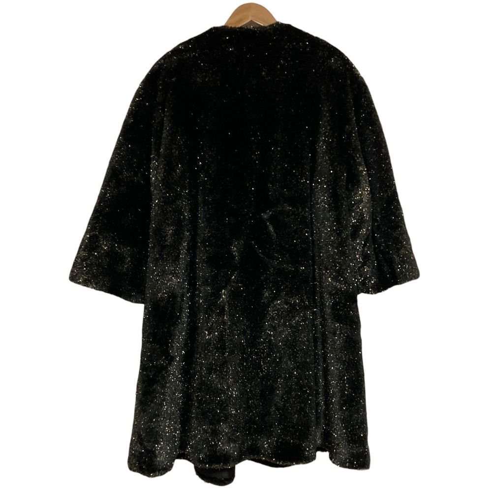 Dior Pret a Porter Lame Boa Coat 9 Black — view 2