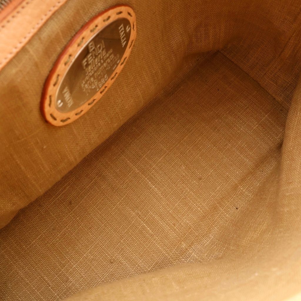 Fendi Selleria Leather Mini Tote Beige — view 4