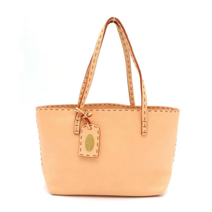 Fendi Selleria Leather Mini Tote Beige