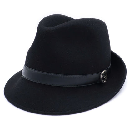 Gucci Interlocking Wool Folded Hat Black