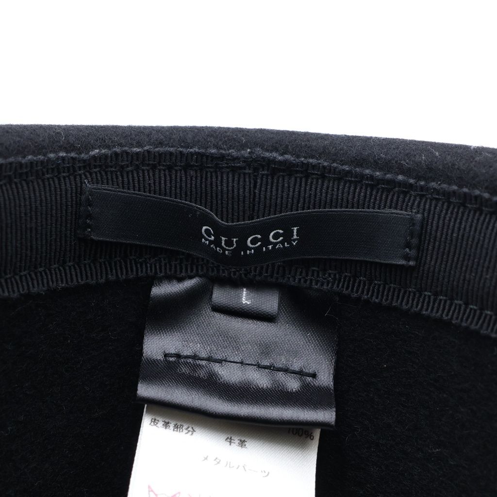 Gucci Interlocking Wool Folded Hat Black — view 7