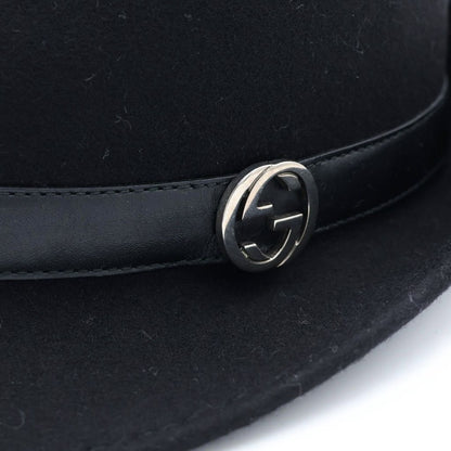 Gucci Interlocking Wool Folded Hat Black — view 6