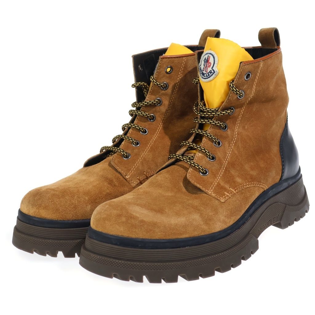 Moncler Ulysse Suede Leather Hiking Boots Ankle Beige — view 2