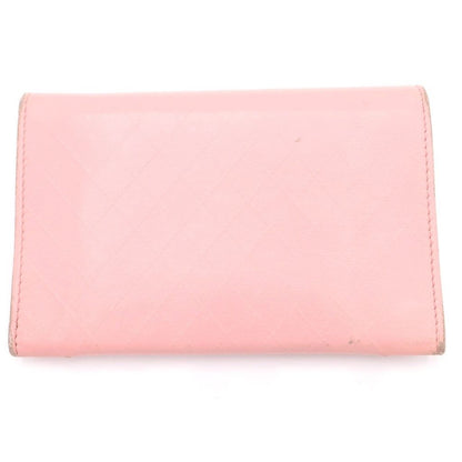 Chanel CC Logo Bifold Wallet Card Case Pink Leather Gold — view 2