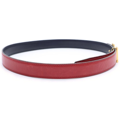 Hermes Constance Leather Belt Red Black Box Calf 70 S Gold — view 3