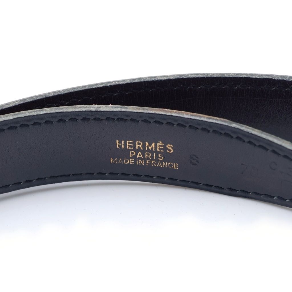 Hermes Constance Leather Belt Red Black Box Calf 70 S Gold — view 6