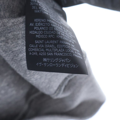Saint Laurent Paris Distressed Pullover Hoodie Gray — view 8