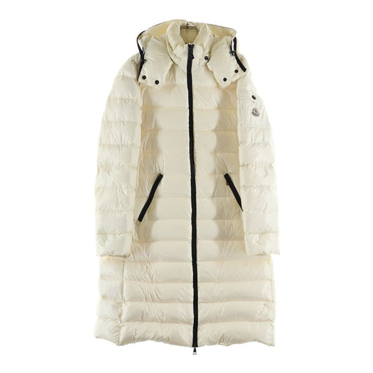 Moncler Moka Hooded Down Jacket Long Coat White
