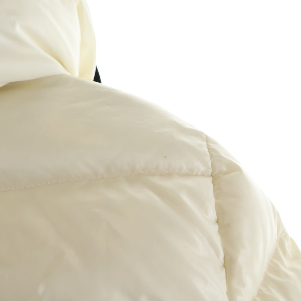 Moncler Moka Hooded Down Jacket Long Coat White — view 4