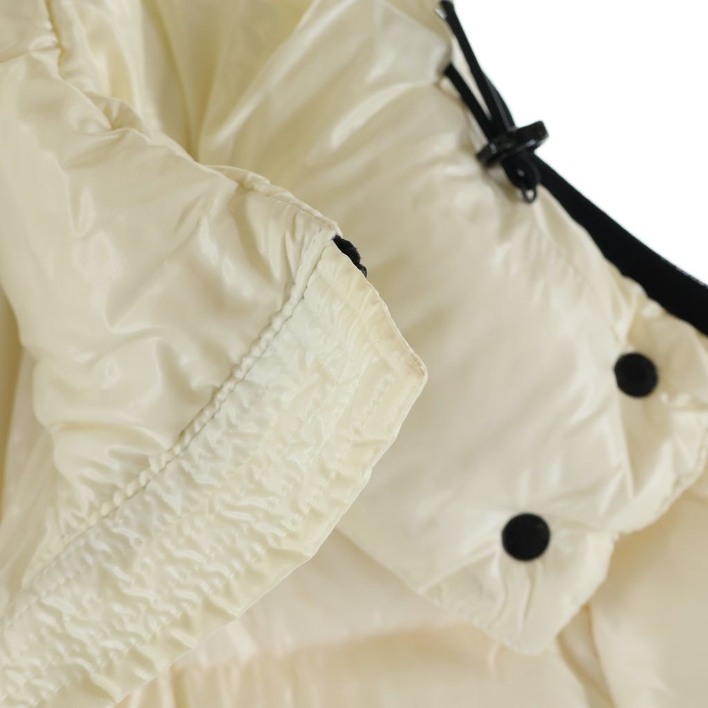 Moncler Moka Hooded Down Jacket Long Coat White — view 5