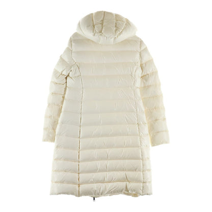 Moncler Moka Hooded Down Jacket Long Coat White — view 2