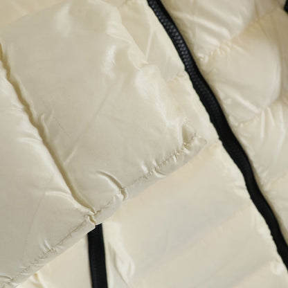 Moncler Moka Hooded Down Jacket Long Coat White — view 3