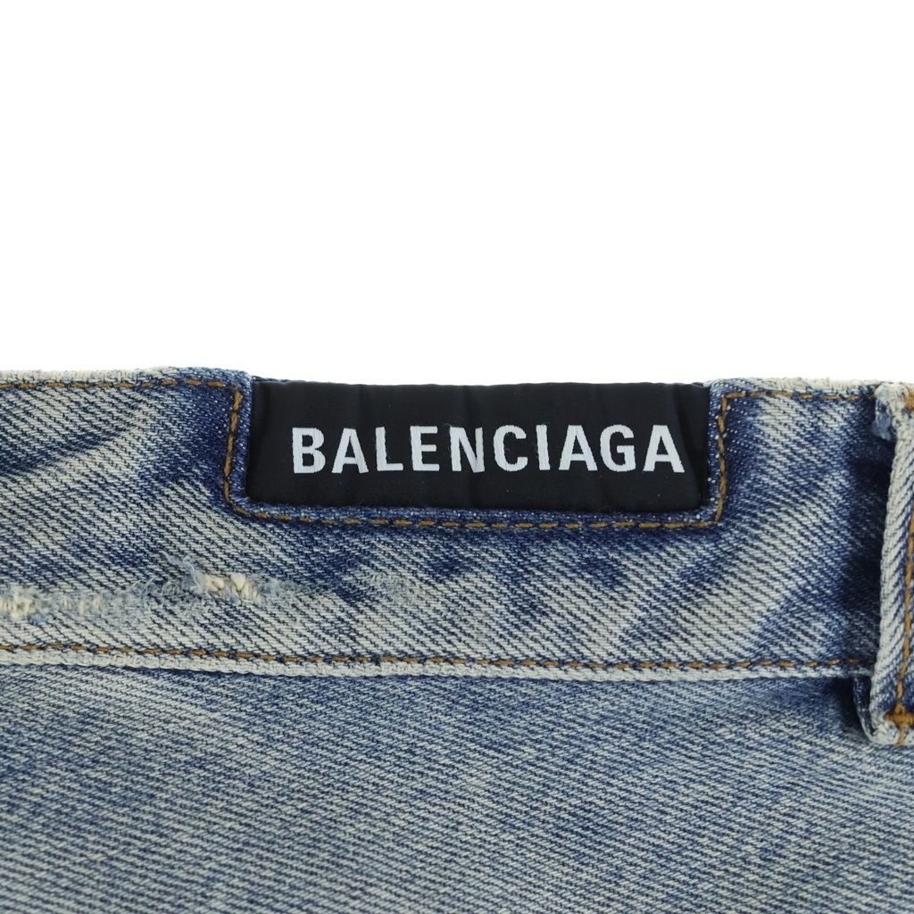 Balenciaga Pull Up Wide Baggy Denim Pants Indigo — view 6