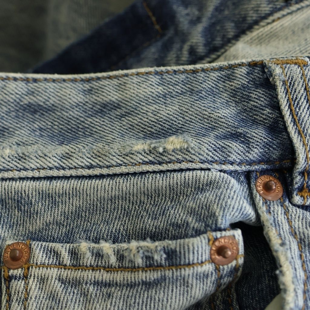 Balenciaga Pull Up Wide Baggy Denim Pants Indigo — view 5