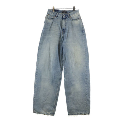 Balenciaga Pull Up Wide Baggy Denim Pants Indigo