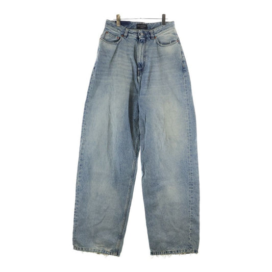 Balenciaga Pull Up Wide Baggy Denim Pants Indigo