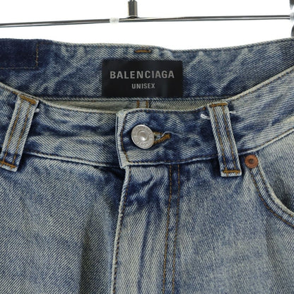 Balenciaga Pull Up Wide Baggy Denim Pants Indigo — view 3
