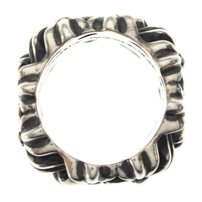 Chrome Hearts Square Cemetery Cross Silver Ring — view 6