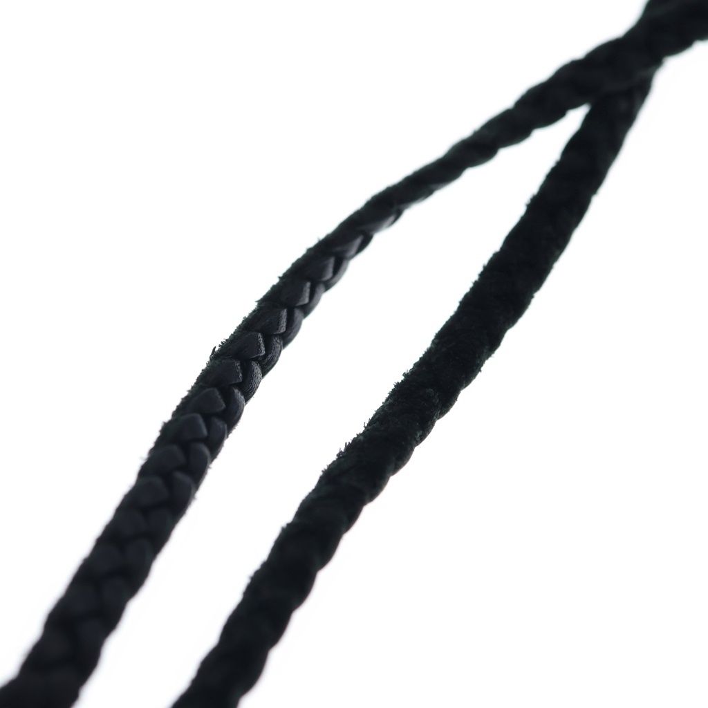 Chrome Hearts CH Crs LG BC Large CH Cross Pendant Borochip Leather Braid — view 6