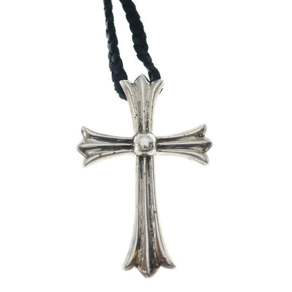 Chrome Hearts CH Crs LG BC Large CH Cross Pendant Borochip Leather Braid — view 3