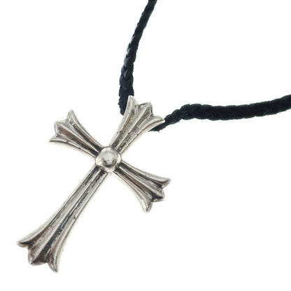 Chrome Hearts CH Crs LG BC Large CH Cross Pendant Borochip Leather Braid
