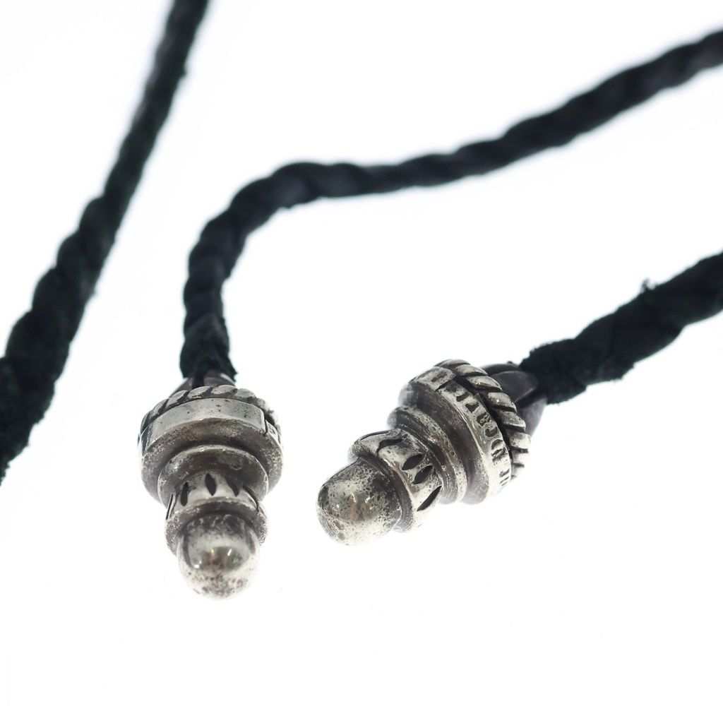 Chrome Hearts CH Crs LG BC Large CH Cross Pendant Borochip Leather Braid — view 4
