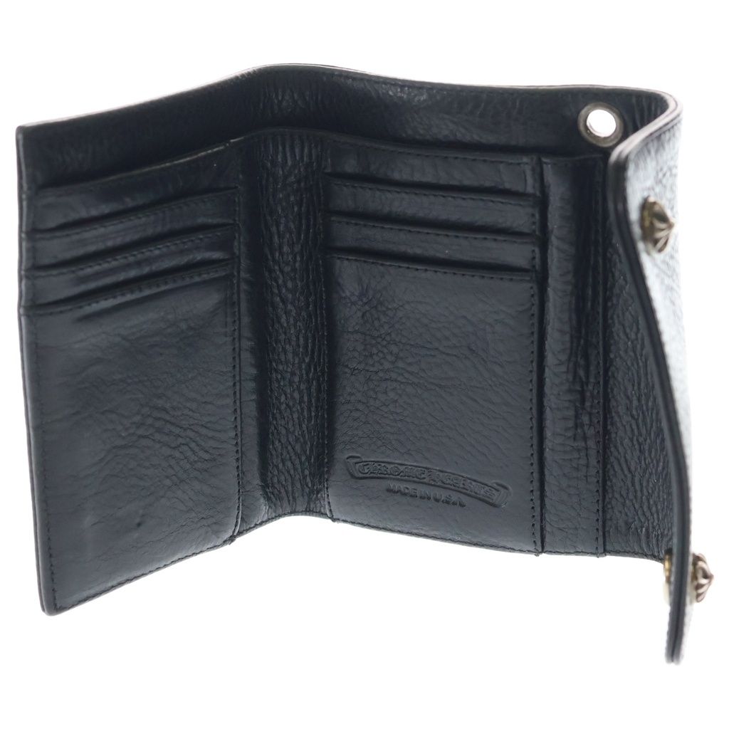 Chrome Hearts Wave Mini Leather Wallet Black — view 4
