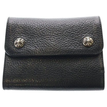 Chrome Hearts Wave Mini Leather Wallet Black