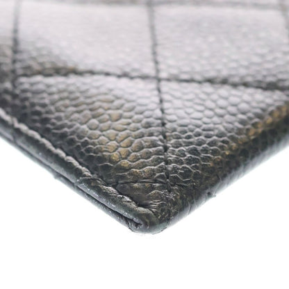 Chanel Quilted Card Case Business Holder Black Caviar Leather Gold — view 5