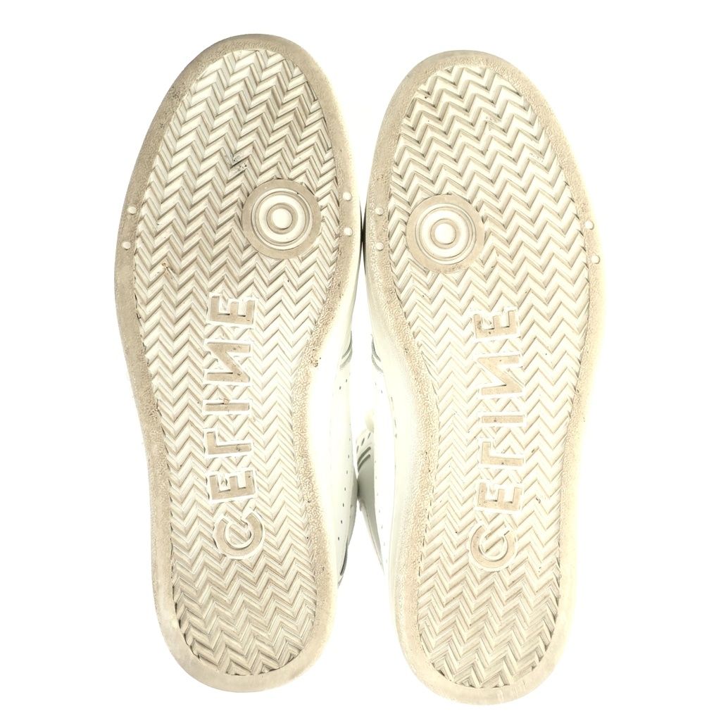 Celine Trainer High Top Sneakers Sweatshirt Leather Cut White — view 5