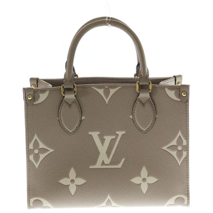 Louis Vuitton Monogram Empreinte On The Go PM 2-Way Shoulder Bag Bicolor Beige