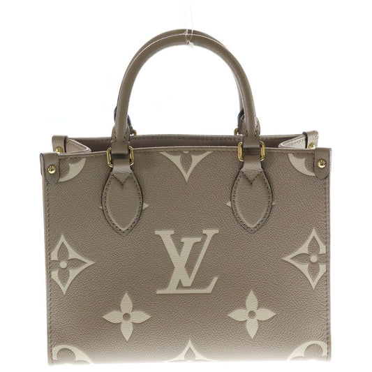 Louis Vuitton Monogram Empreinte On The Go PM 2-Way Shoulder Bag Bicolor Beige
