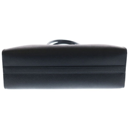 Prada Saffiano Tote Shoulder Bag Black Leather Gold — view 4