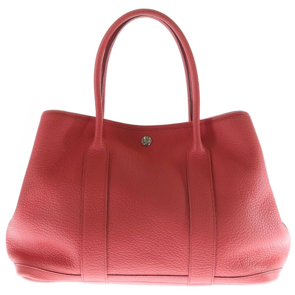 Hermes Garden Party GM Handbag Salmon Pink Negonda Leather Silver — view 2