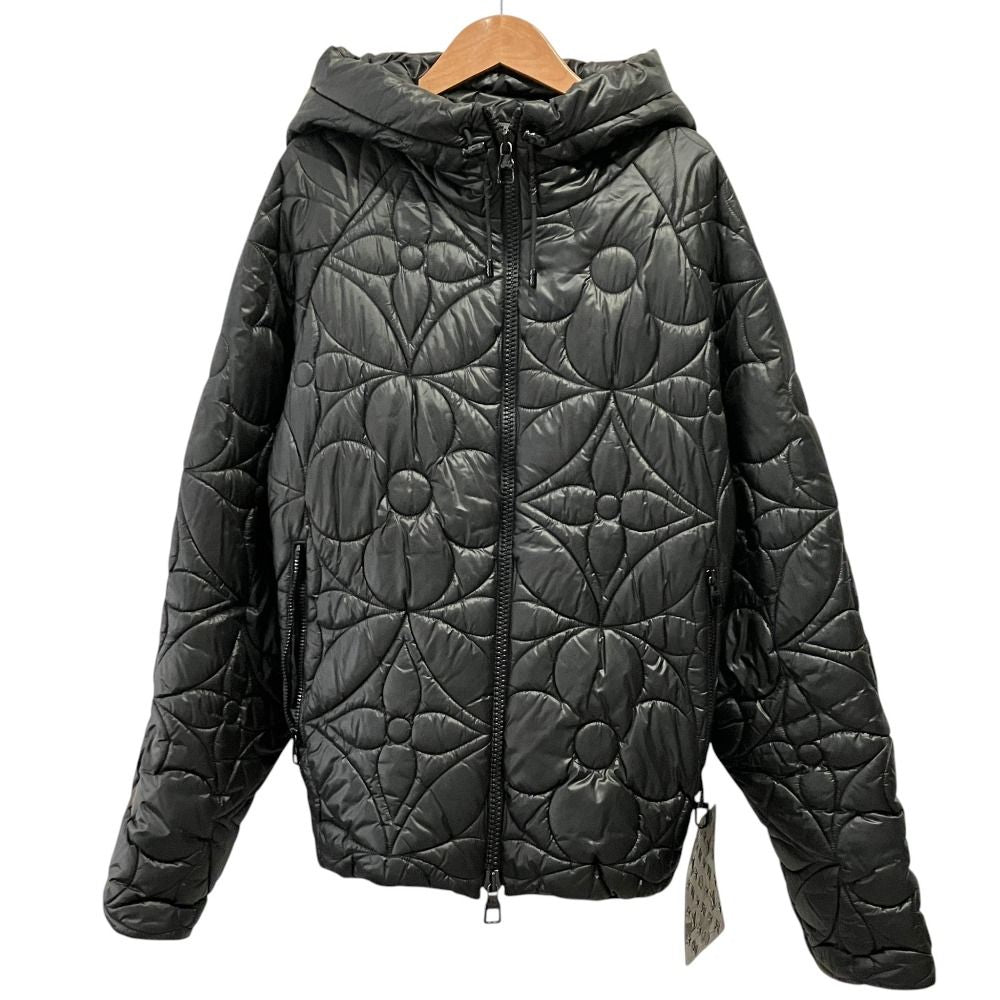 Louis Vuitton Monogram Flower Quilted Hoodie 50 Black