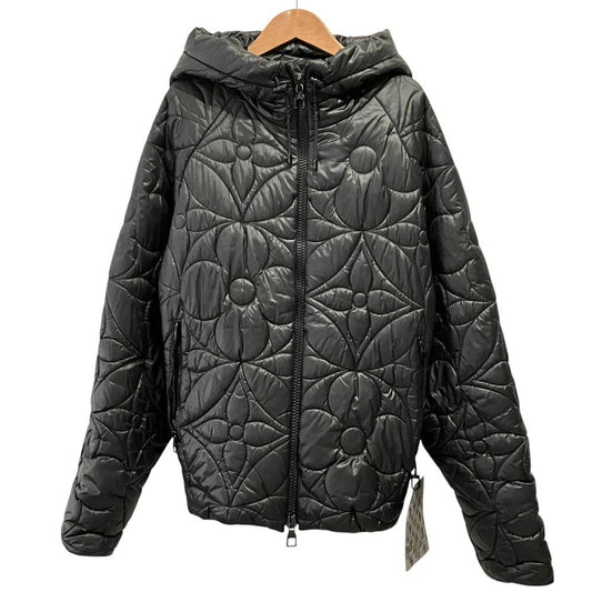Louis Vuitton Monogram Flower Quilted Hoodie 50 Black