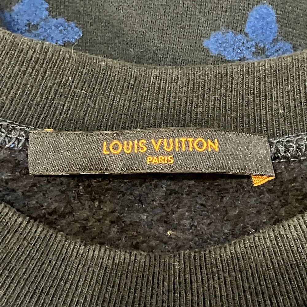 Louis Vuitton Full Monogram Jacquard Crew Neck Sweatshirt XL Navy — view 3