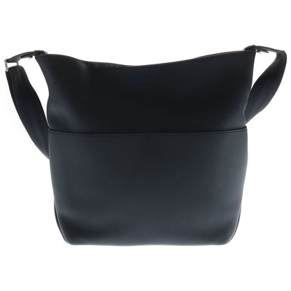 Dior Vertical Hobo Shoulder Bag Black Leather Silver