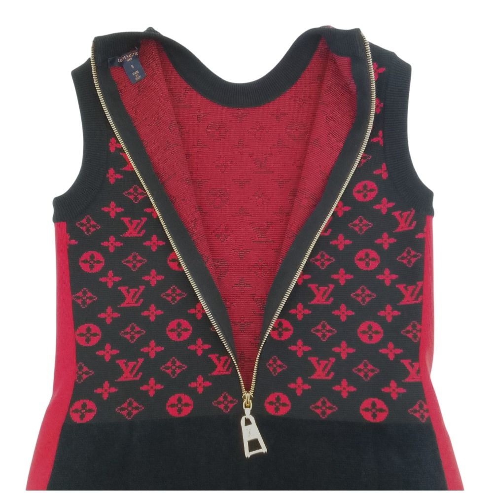 Louis Vuitton Monogram a Line Sleeveless Knit Dress S Black — view 3