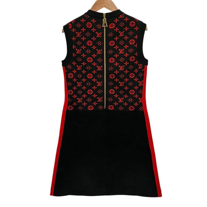 Louis Vuitton Monogram a Line Sleeveless Knit Dress S Black — view 2