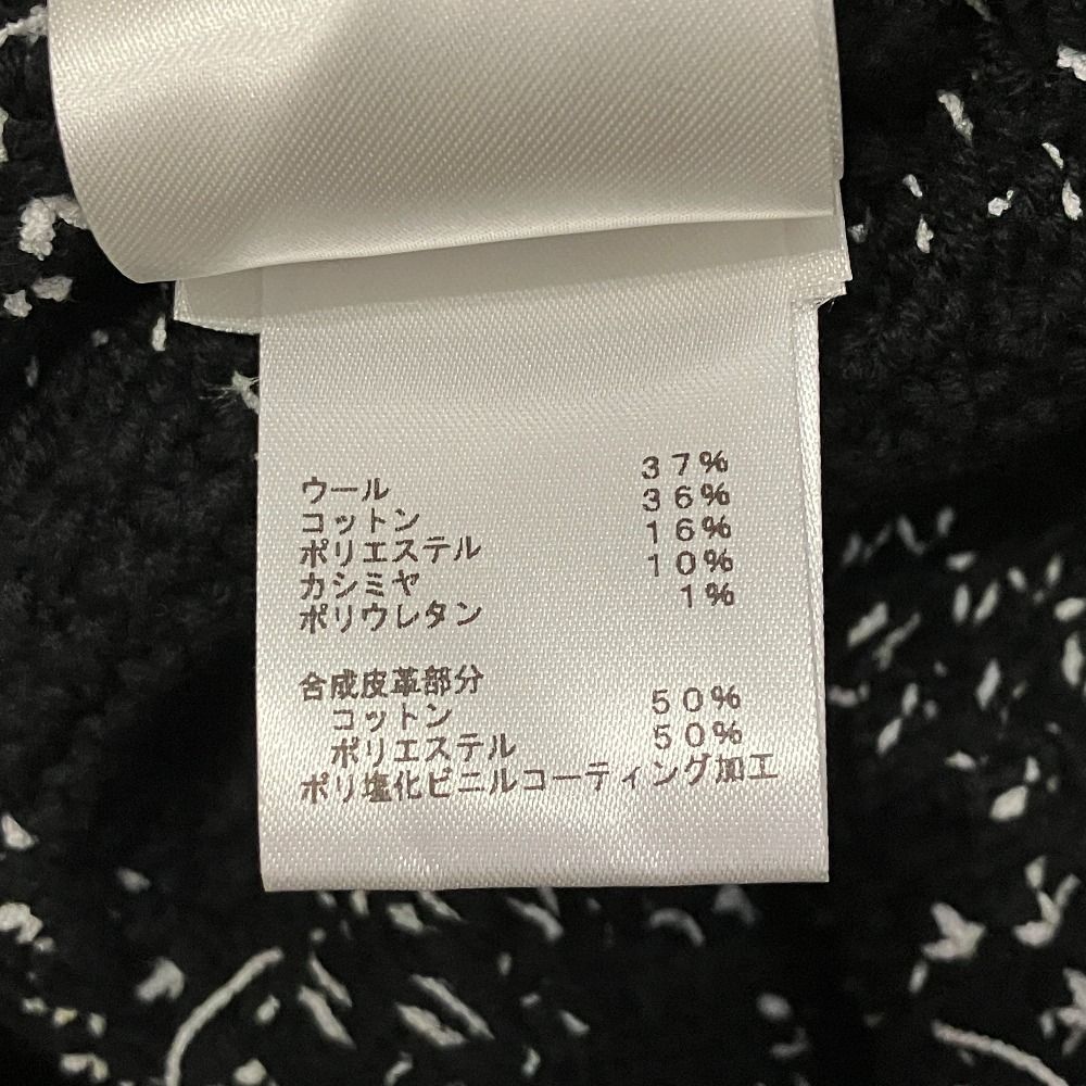 Louis Vuitton Monogram Patch Sleeveless Tweed Dress S Black White — view 9