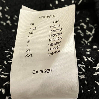 Louis Vuitton Monogram Patch Sleeveless Tweed Dress S Black White — view 8