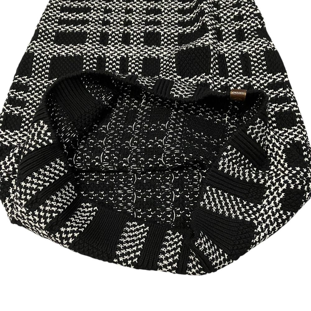 Louis Vuitton Monogram Patch Sleeveless Tweed Dress S Black White — view 3