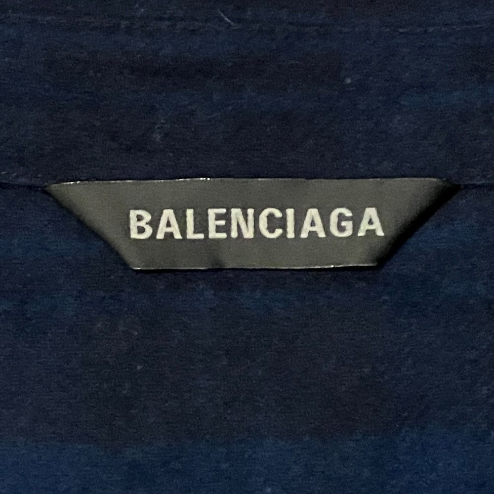Balenciaga Hybrid V-neck Shirt Docking Knit XS Navy Sweater — view 4