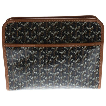 Goyard Juvans MM Herringbone Clutch Brown